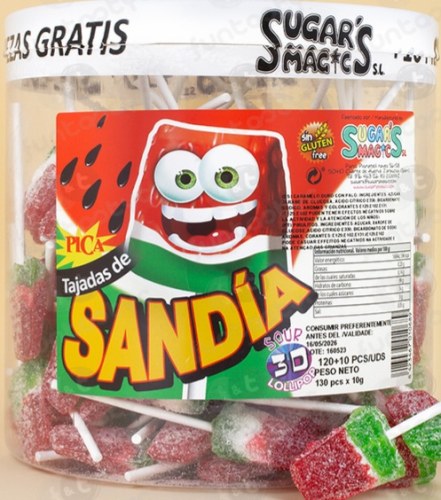 CHUPAS SUGAR MELANCIA -  CAIXA 130 UNIDADES