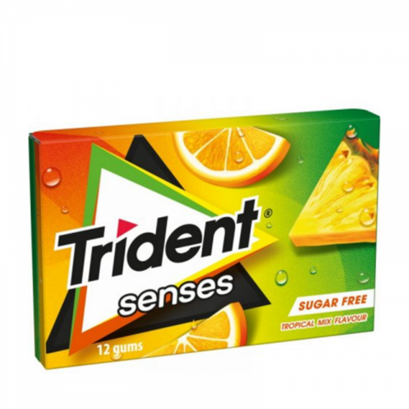 TRIDENT SENSES TROPICAL MIX - CAIXA 12 UNIDADES