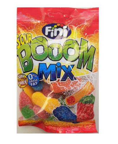 SOUR BOOM MIX FINI CAIXA COM 12 SAQUETAS de 90Gr
