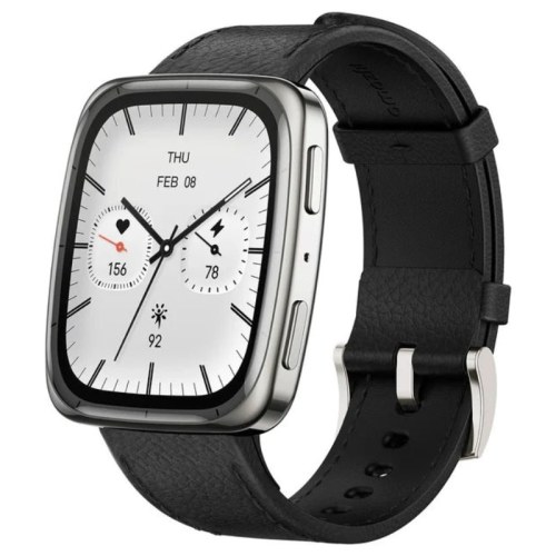 Smartwatch Amazfit Active 2 Square Correia de Couro Preto