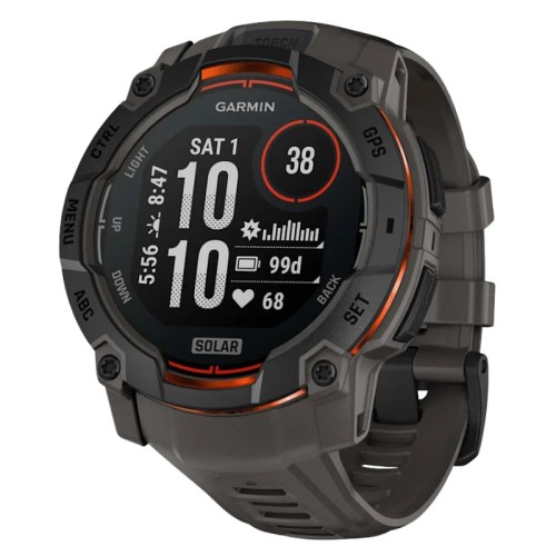 Garmin Instinct 3 50 mm Solar Preto com Pulseira de Silicone Carvão NFC