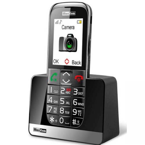 MAXCOM PHONE 2G SINGLE SIM 2.2" BOTAO SOS DESKTOP CHARGER CAMERA BLACK MM720SE
