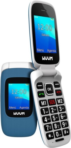 Telemóvel Flip SPC Wuum - Ecrã Duplo de 2,4" + 1,77" - Azul