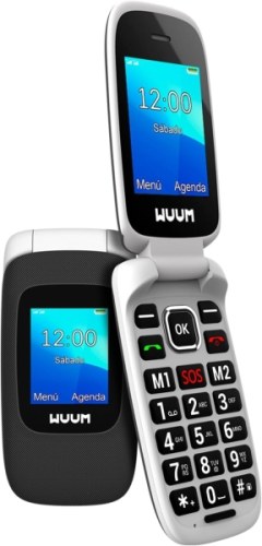 Telemóvel Flip SPC Wuum - Ecrã Duplo de 2,4" + 1,77" - Preto